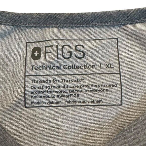 Men's FIGS Leon 3 Pocket Scrub Top Graphite XL Medical Healthcare Hospital - Picture 5 of 7